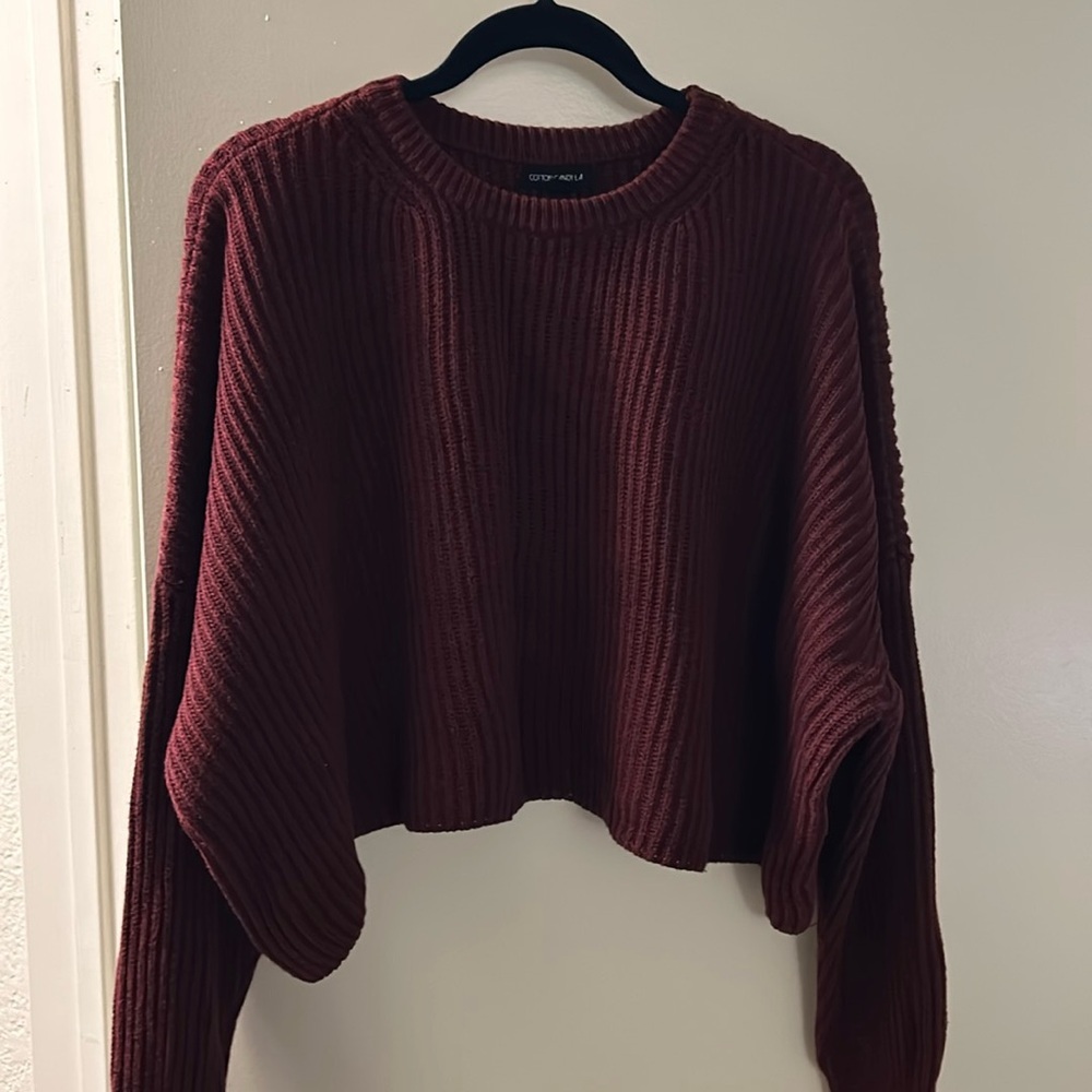 Burgundy boxy sweater S/M